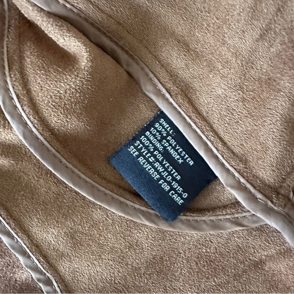 BNCI Faux Suede Brown Draped Moto Jacket - Picture 6 of 8